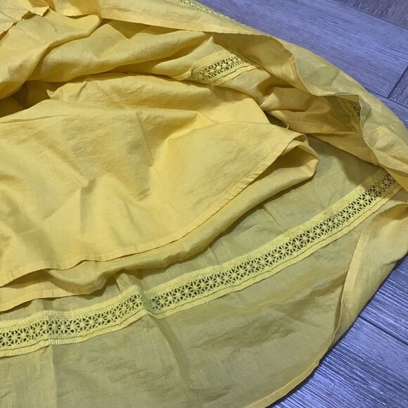 J. Crew Point Sur Yellow Tie-Shoulder Cotton Dress w/Pockets - Picture 6 of 9